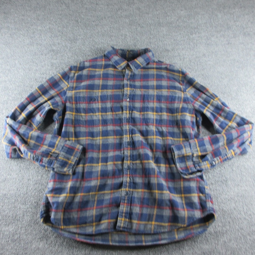 J.Crew Shirt Mens XL Blue Plaid Long Sleeve Flannel Button Up Casual Cotton